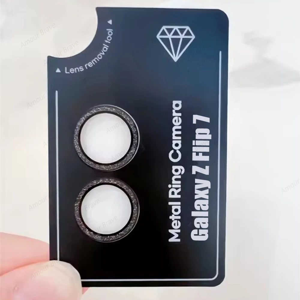 Diamond Glitter Camera Glass Lens Protector with Metal Ring