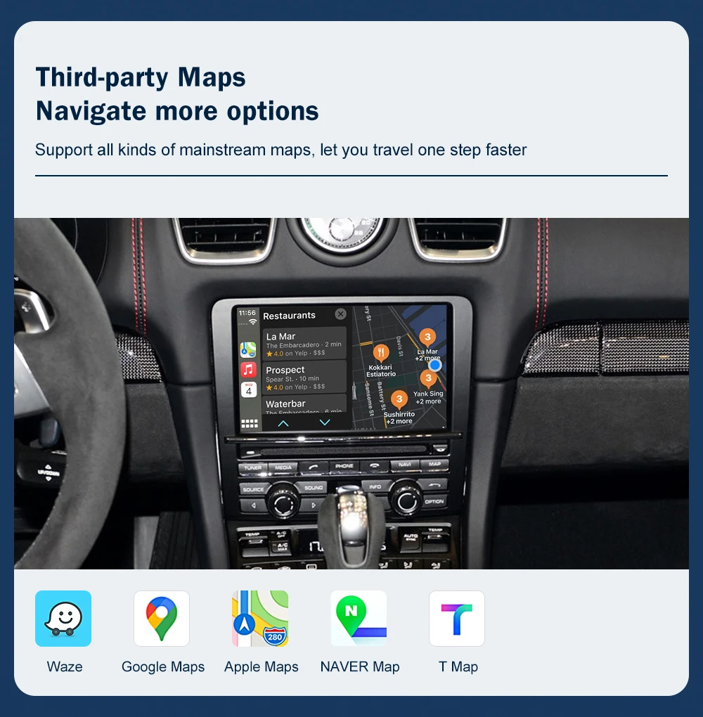 Kabelloses CarPlay für Porsche Macan Cayman Cayenne Panamera Boxster 718 PCM3.1 Android Auto Mirror Link AirPlay Auto-Zubehör – Detail 9