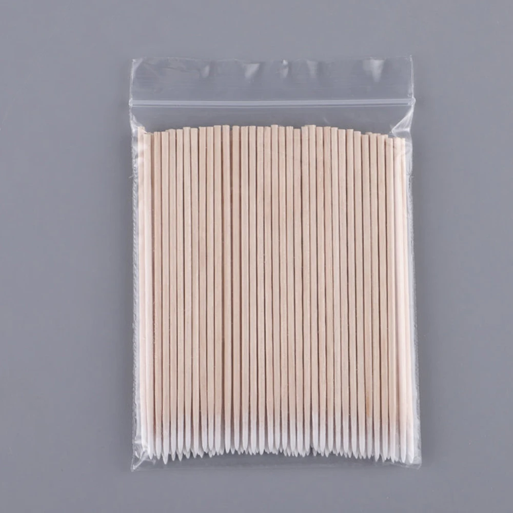 100/300/500 stücke Maniküre Wäscher Kleber Spitze Baumwolle Tupfer Stick Feine Holz Stick Einweg Nagel Nut Lücke Baumwolle Stick Reinigung * – Detail 18