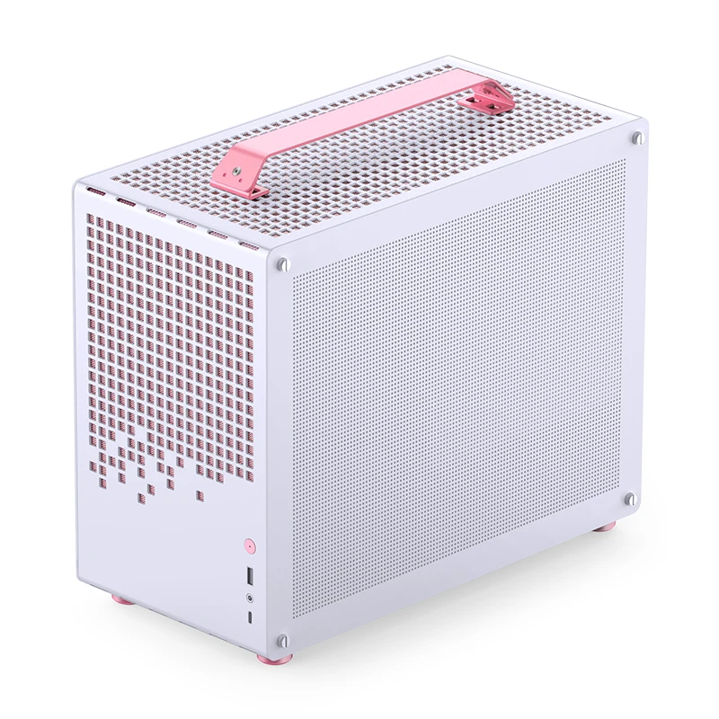 PC Chassis JONSBO Z20 Pink White MATX ATX Chassis 20L Detachable Handle Case 163mm Air-Cooled Graphics Card Type-C Desktop Small Space
