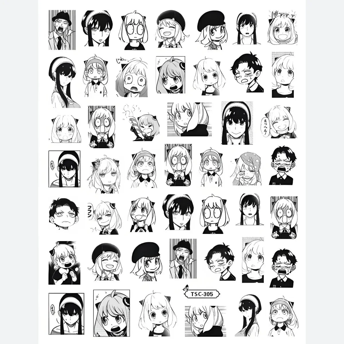 TSC-372 SPY&times;FAMILY Anya Forger anime 3D Nail Art Sticker Stamp Decal for DIY Nail Fashion