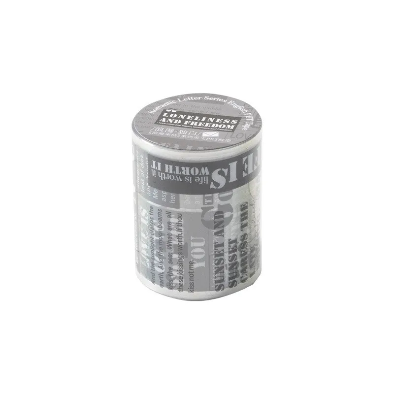Journamm 50mm*2m PET Tapes English Phrases Decor Junk Journal DIY Scrapbooking School Supplies Collage Stationery Tapes