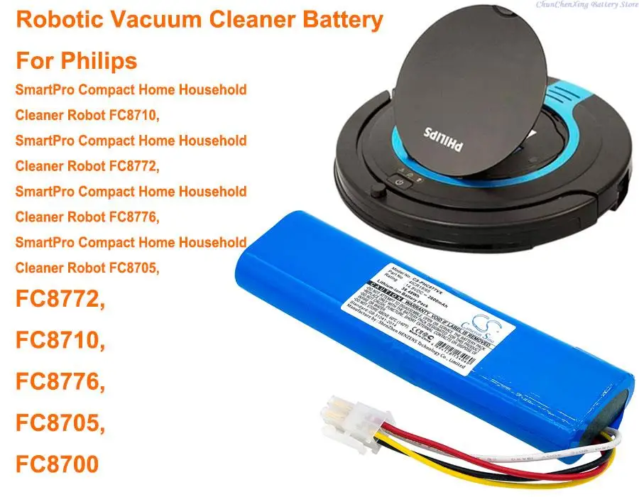 

OrangeYu 2600mAh Battery for Philips SmartPro Compact Home Household Cleaner Robot FC8705, FC8710, FC8772, FC8776, FC8700