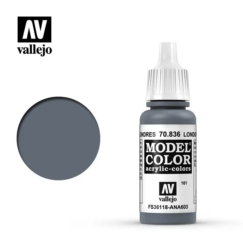 

Vallejo Paint Acrylic Spain AV 70836 161 Gris Londres London Grey Model Coloring Water-Based Hand Painted Gunpla Gundam Military