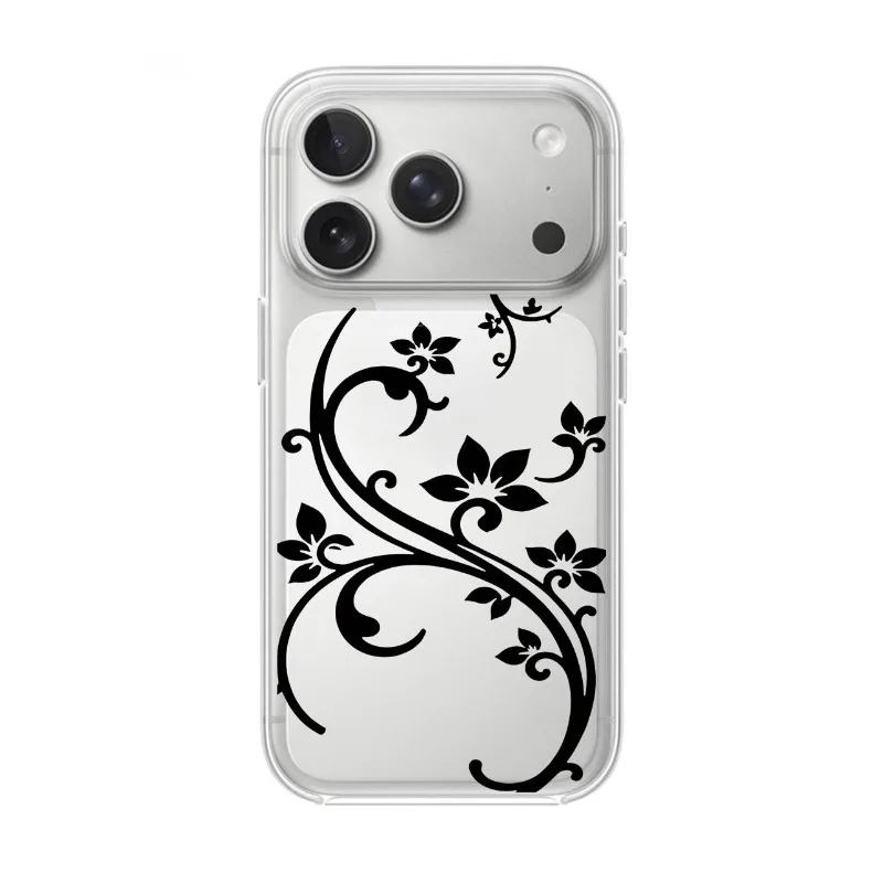 Elegant Art Flower Shockproof Transparent Phone Case Cover