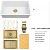 White Undermount Kitchen Sink Granite Composite Kitchen Sink,Single Bowl Undermount Workstation Sink  kitchen sink 4
