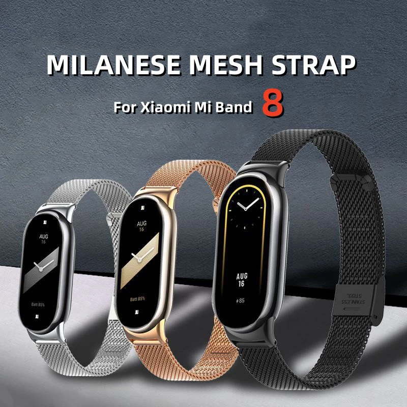 

Milanese Loop Strap for Xiaomi Mi Band 8 Metal Magnetic Wristband Miband8 Stainless Steel Watchband for Smart Mi Band 8 Bracelet