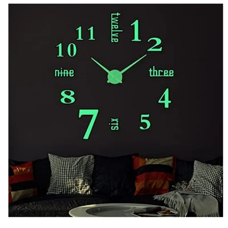 Luminous Wall Clocks Multistyle DIY Acrylic Mirror Wall Stickers for Home Decor