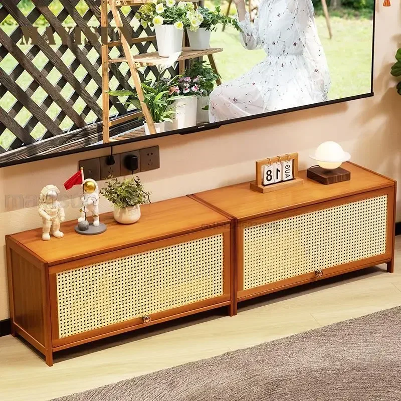 

Modern Wooden Coffee Table Tv Cabinet Combination Apartment Furniture Cheap Storage Living Room Simple Small Side Table Salon