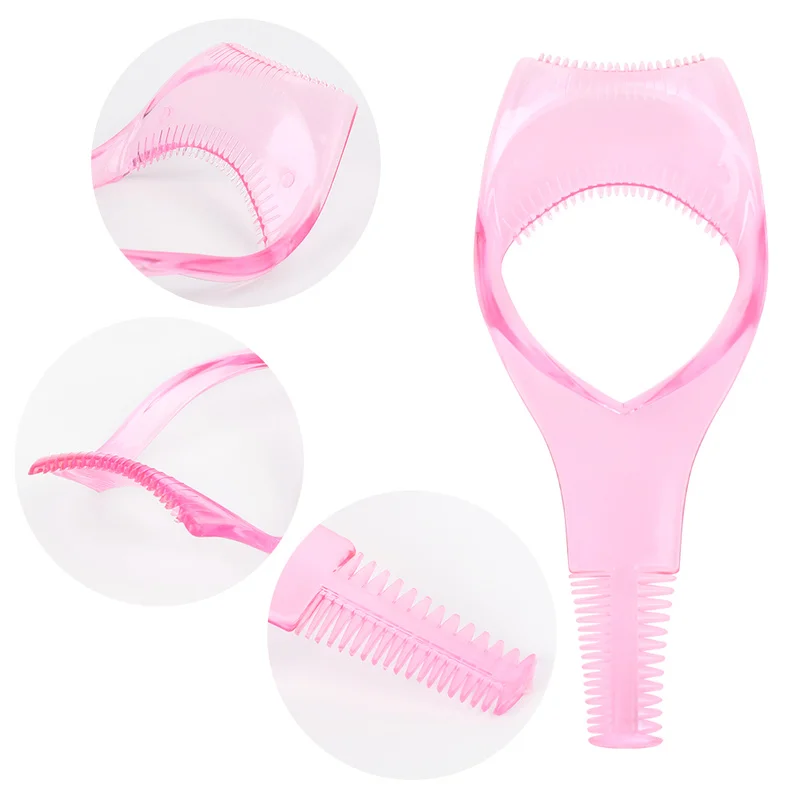Três-em-um função cílios aids rosa portátil plástico cílios auxiliar maquiagem acessórios beleza preguiçoso iniciantes essentials