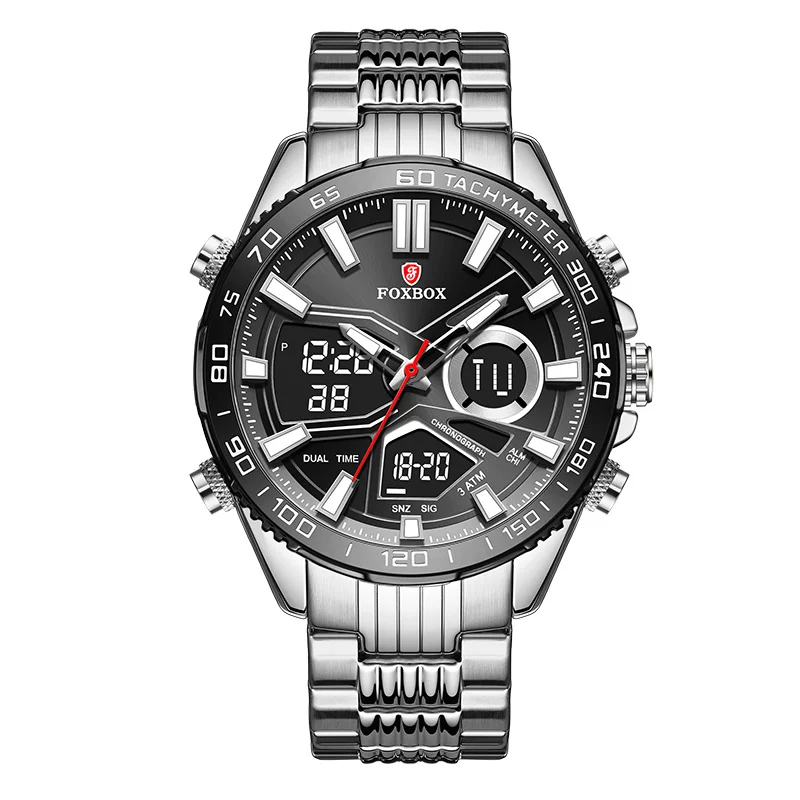 Men Watches Quartz Digital Male Clock Military Sport Blue Stainless Steel Man's Wrist watch_voghion.com