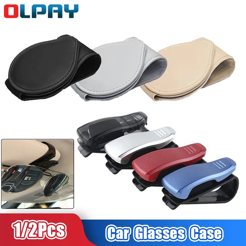 Car Glasses Case ABS Glasses Frame Storage Clip for Sun Visor Accessories Leather Glasses Frame Car Sunglass Frame Car Interior