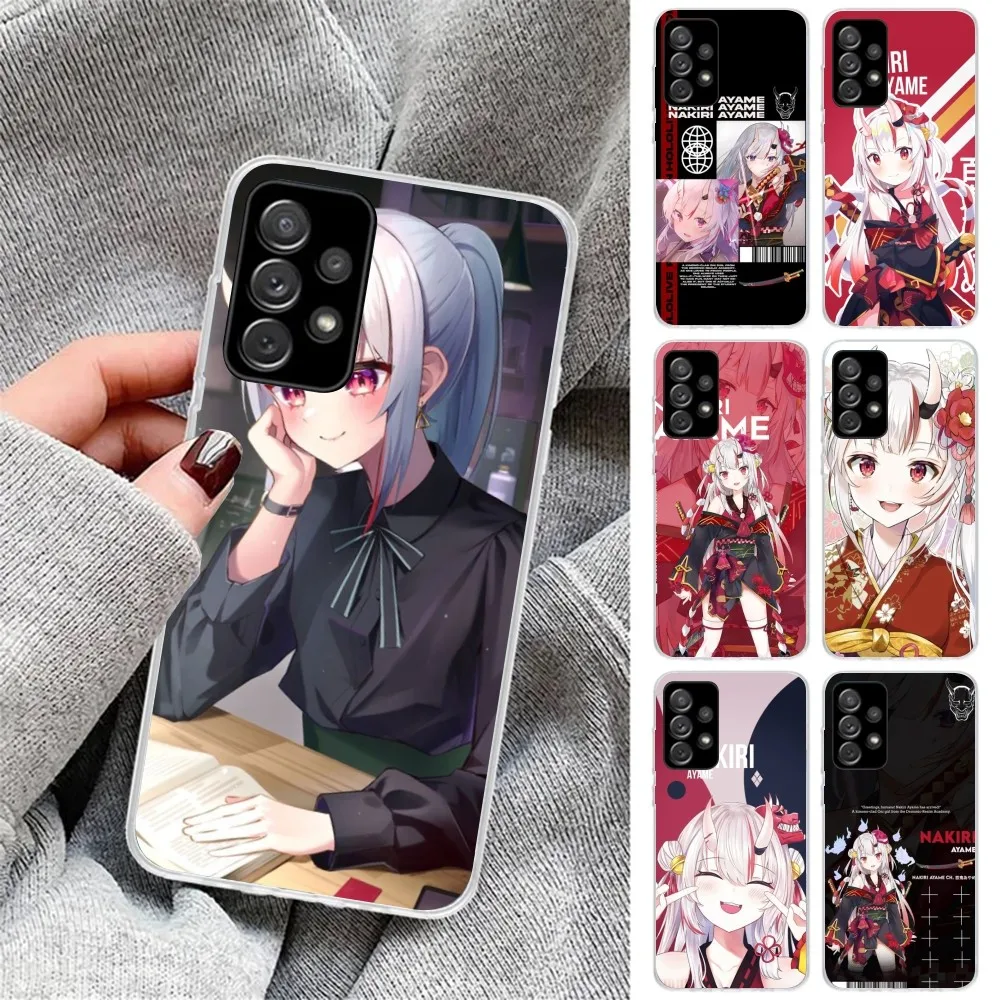 Custodia Per Cellulare Anime Nakiri Ayame Per Samsung Galaxy S23 S22 S21 Plus Ultra A12 A32 A53 Cover Trasparente Per Telefono Funda