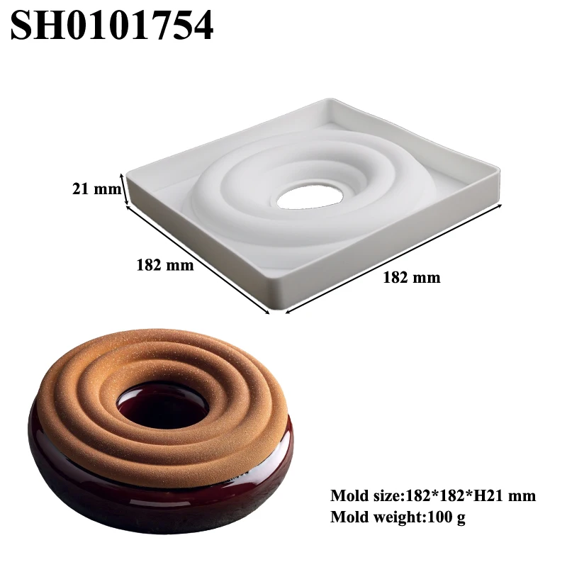 Description Picture 6 of itemTexture Decorated Donut Silicone Cake Molds Circular Ring Bakeware Set Cake Moulds Kitchen Supplies Dessert Decorating Tools