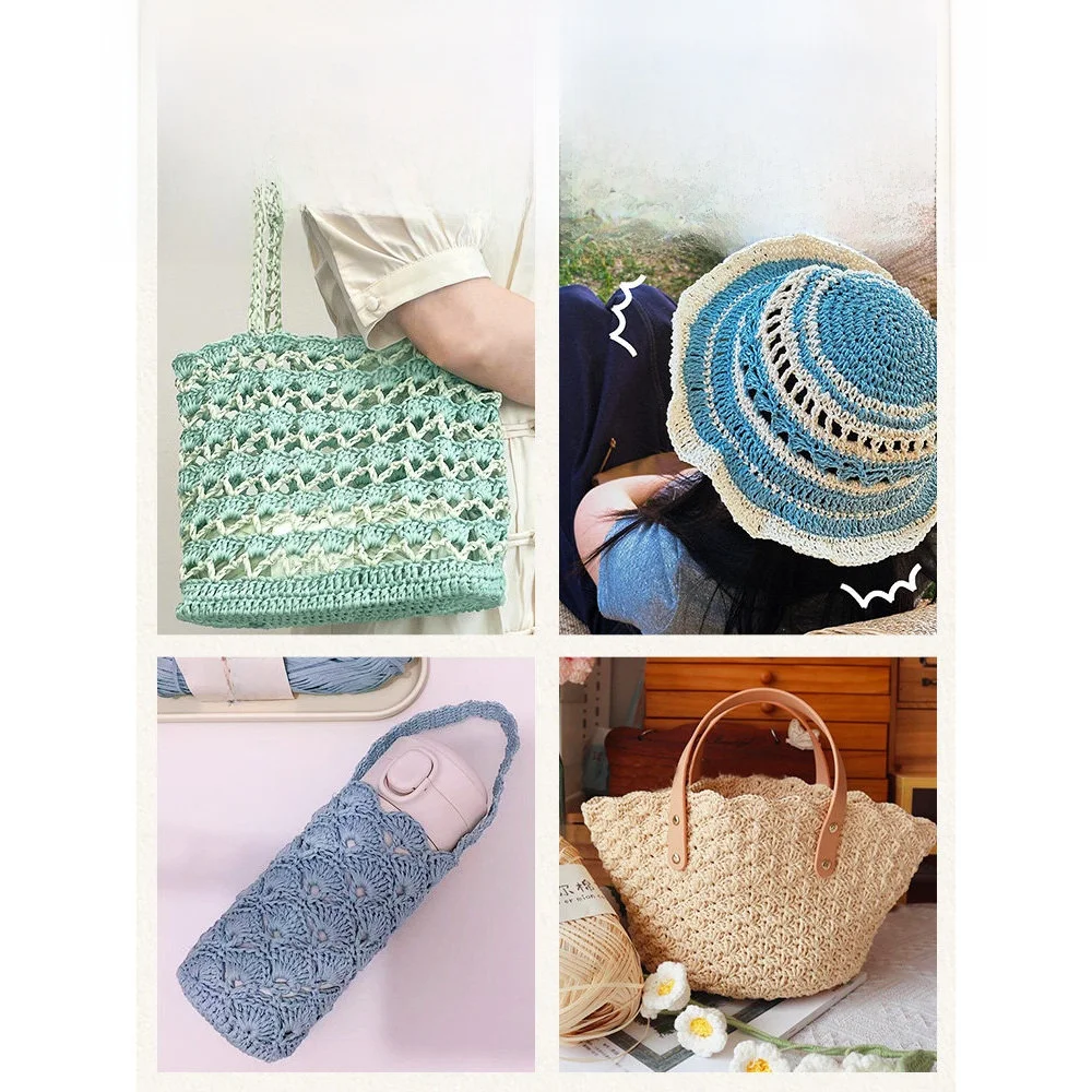 Xuefei 면사 수제 뜨개질 모자 DIY 크로셰 가방 로프 소재 봄 계절 패션 액세서리 중국산