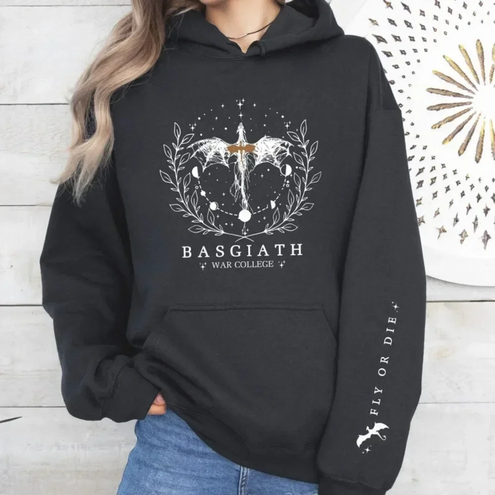2025 Felpa con cappuccio autunno/inverno da donna Felpa quarta ala Basgiath War College Dragon Knight Felpa con cappuccio Fantasy Gift Pullover unisex 1