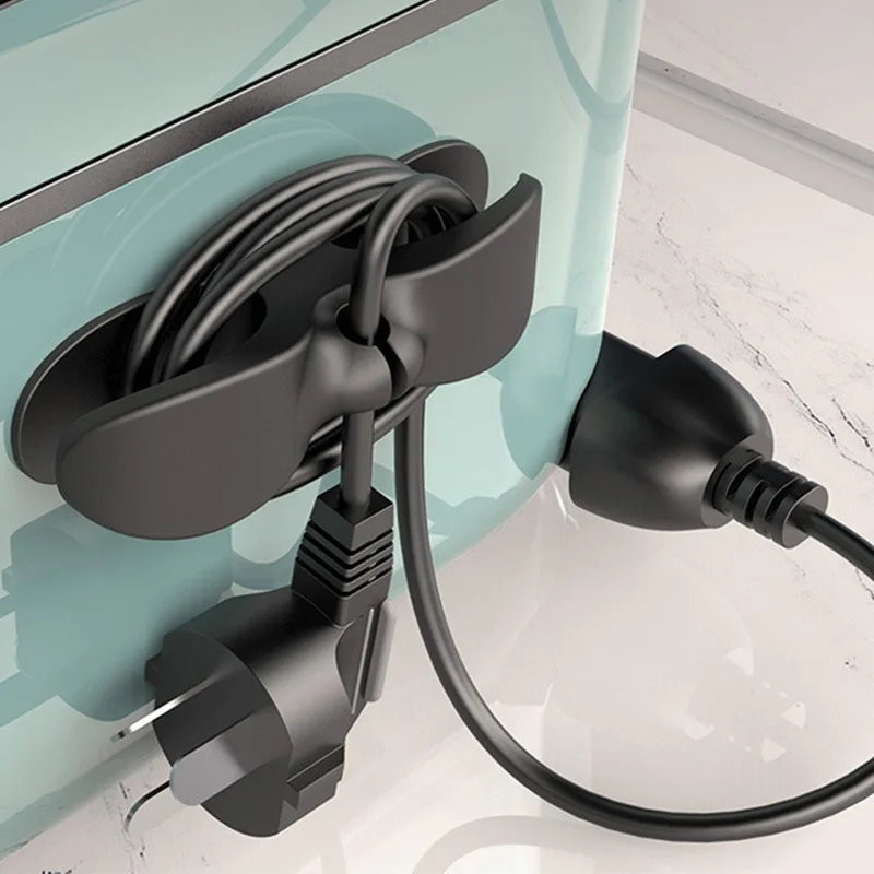 

1Pcs TPU Winding Wire Organizer Office Home Appliances Cable Winder Power Plug Data Line Fixing Storage Holder Rack