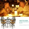 5-Piece Patio Swivel Bar Set, All-Weather Cast Aluminum Outdoor High Bar Stool Bistro Set for Backyard Garden with 4 Cu 6