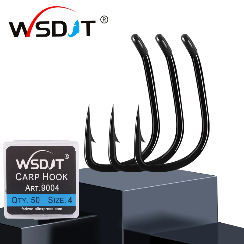 50pcs Circle Carp Eyed Fishing Hook Size 210 Ring Eye Japan Fishhooks