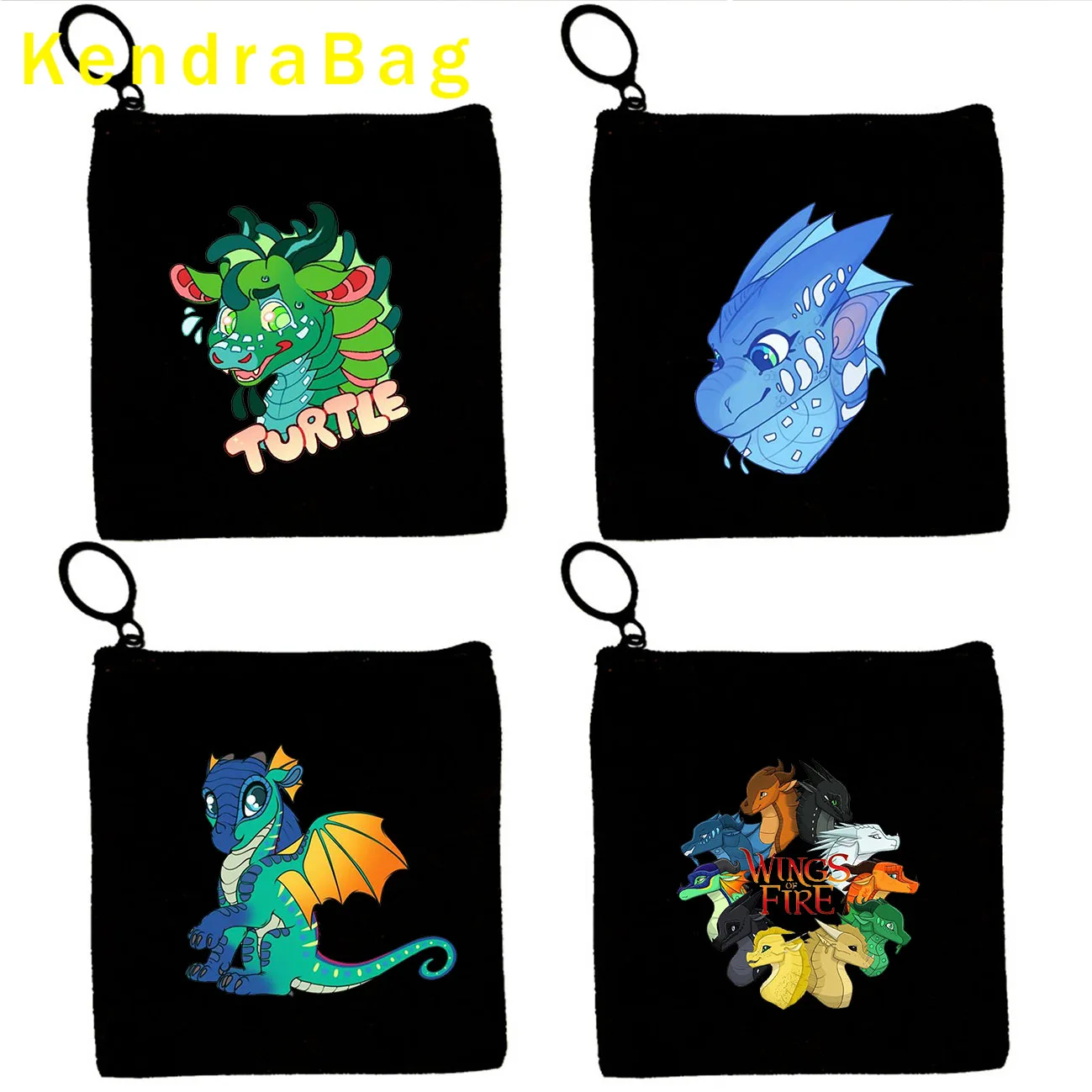 Cute Cartoon Dragons Wings Of Fire Fan Gifts Glory Pericolo Sunny Tsunami Turtle Canvas Portamonete Portachiavi Portafoglio Con Cerniera