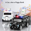 Voice Transport Vehicle Car Cash Money Storage Tank, Police Car Automatic Password ATM Machine Piggy Bank, Birthday Gift 5