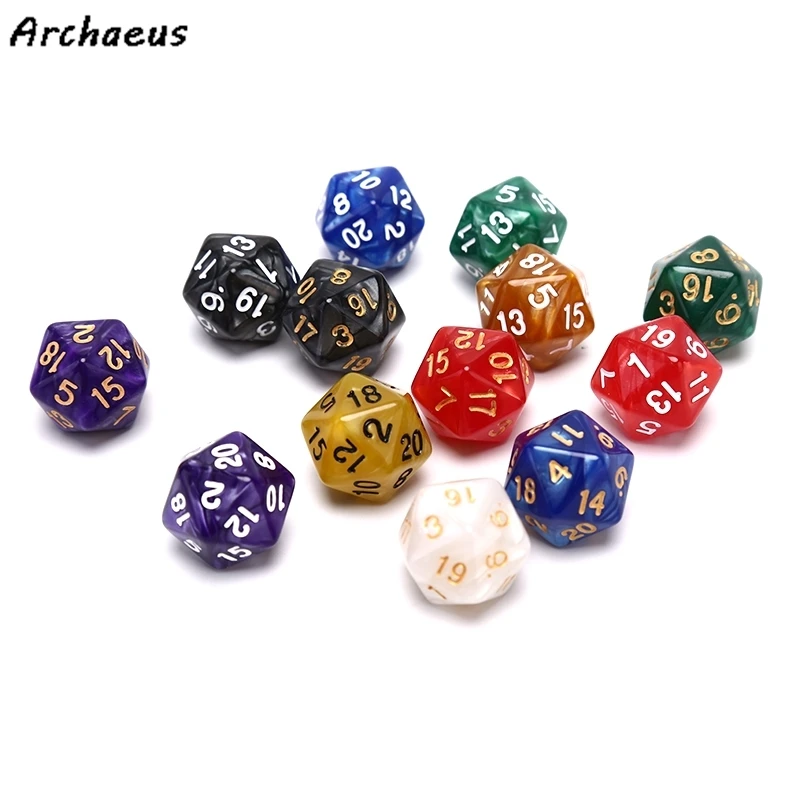 Durable Pearlized D20 Dice Acrylic 20 Sided Dice For Board Game 1PC