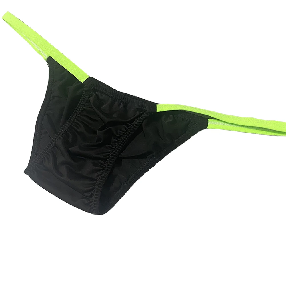 

Sexy Men Bikini Briefs Enhance Pouch Thong Elasticity Low-Rise Underwear Hight Cut Slim Side Underpants Soft Solid Lingerie