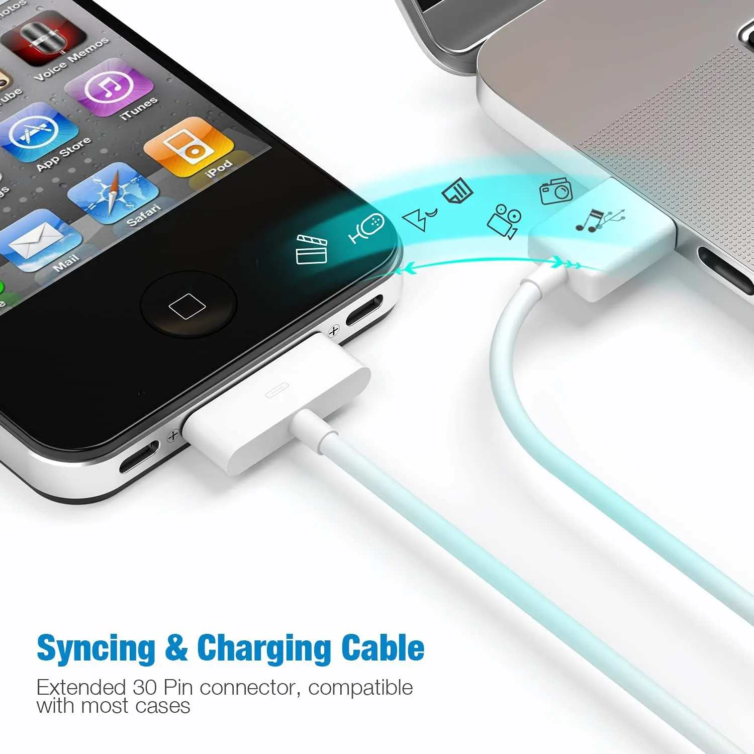 Cargador de coche Ksix, 12W, Made for iPhone + cable Lightning