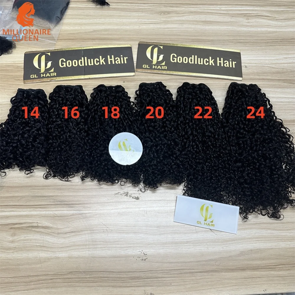 3B3C Burmese Pixie Curly Hair Bundles Virgin Human Hair Burmese Vietnamese Raw Human Hair Extensions Wholesale For Full Head 18A 6