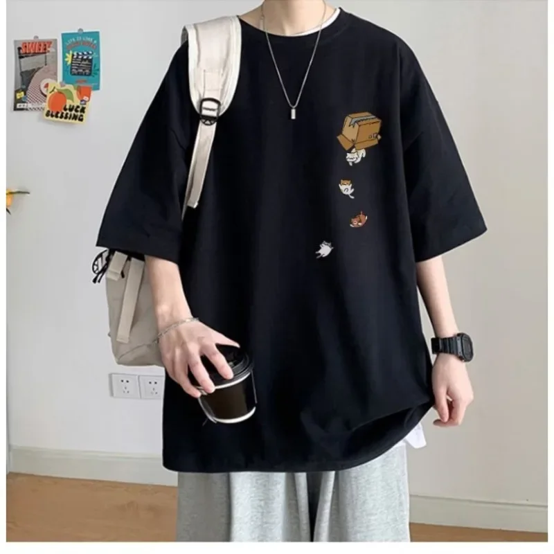-8XL Men Oversized Korean Loose American Vintage Carton