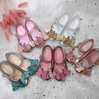 Melissa Fragrant Princess Primary School Students Pink Metal Sequins 3d Butterfly Water Diamond Jelly Girl Beach Sandals 1