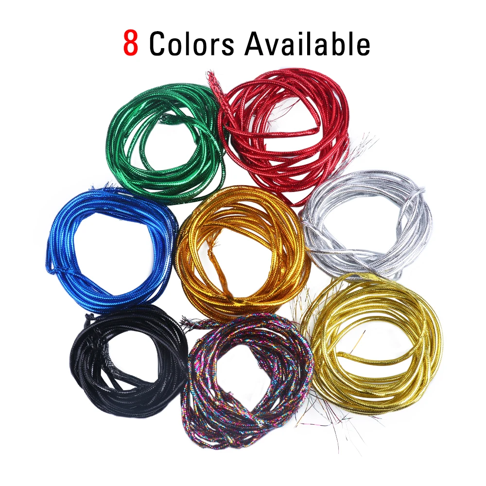 Fishing Lure Fly Tying Thread 2M/Pack 4mm Holographic Mylar Hollow Cord Minnow Body Braid Flash Tube for Fly Fishing