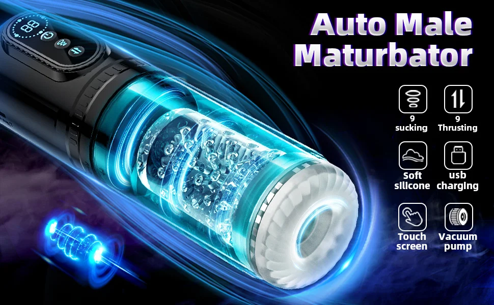 HeartCaptor Electric Thrusting Rotating Piston Stroker for Men Automatic Telescopic Masturbation Cup TPE ABS Material - Details 15