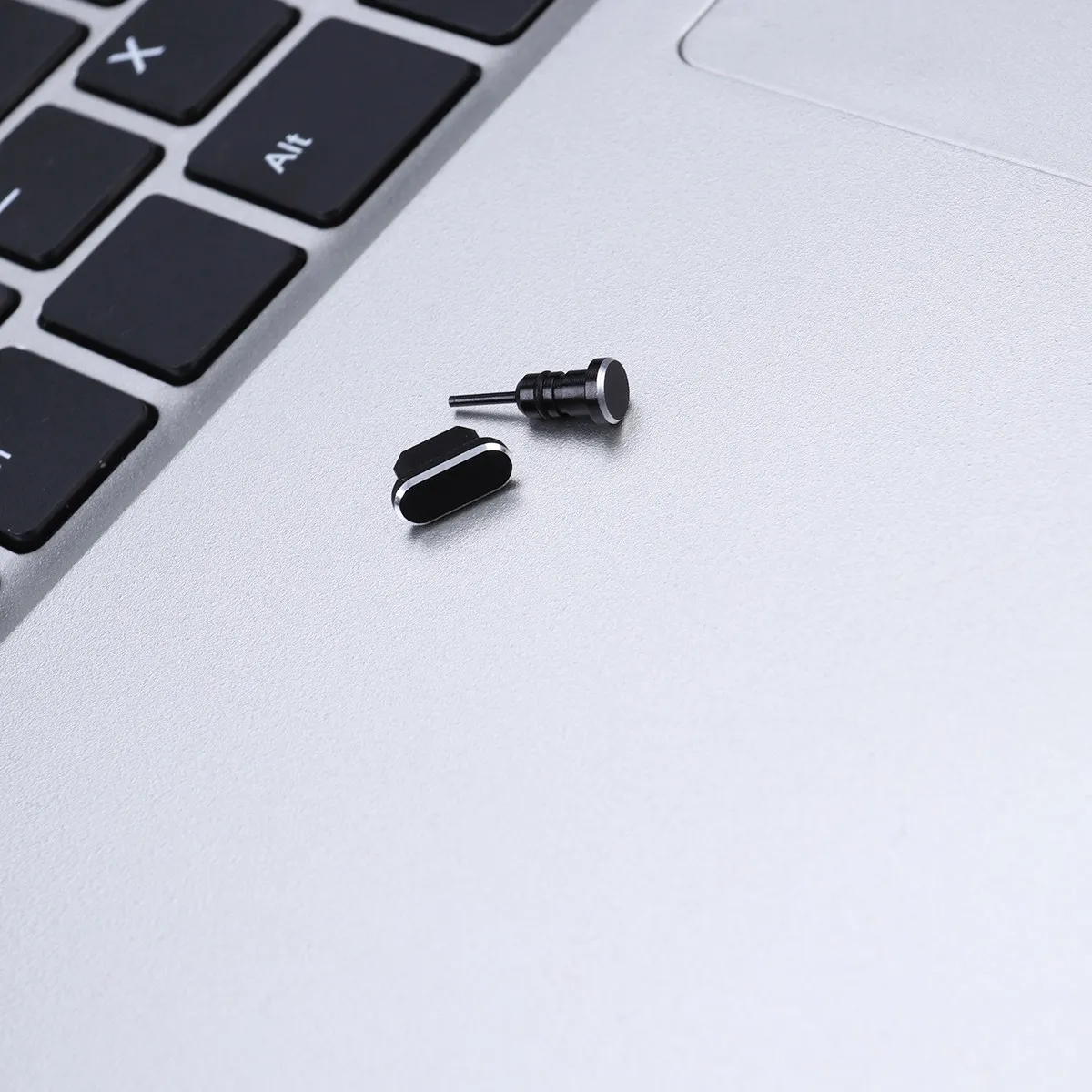 2개입 3.5mm 헤드폰 잭 플러그 마이크로 USB 포트 먼지 방지 플러그 세트 스페이스 알루미늄 합금 방진 방수 먼지 방지 필름 S7 S7용