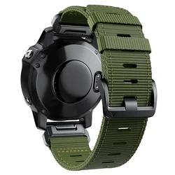Enhanced Nylon Sports Strap and Braided Wristband, 22mm - 26mm Bracelet - QuickFit 22mm (Army green)