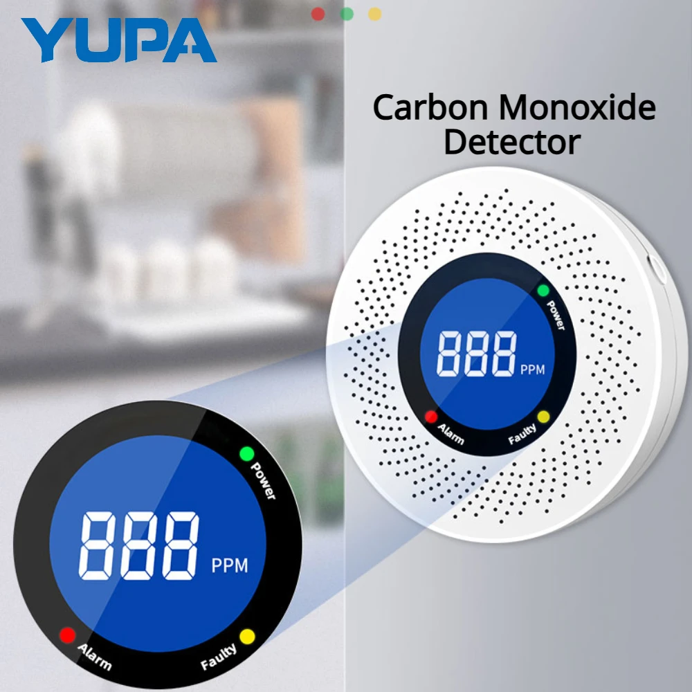 Новинка, автономный детектор монооксида углерода, сигнализация CO с дисплеем, питание от батареи, сертификация CE, для домашнего использования, кухни, офиса