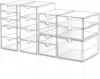 Makeup Drawer Storage Organizer with 16 Drawers, 4 Set Acrylic Office Desk Organization and Storage, Dustproof Drawer Organizer 1