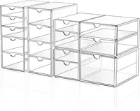 Makeup Drawer Storage Organizer with 16 Drawers, 4 Set Acrylic Office Desk Organization and Storage, Dustproof Drawer Organizer 1