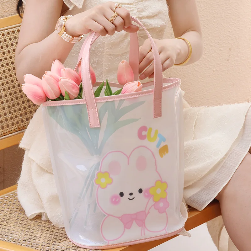 Bag Female Summer Jelly Beach Bag Transparent Hand Bag PVC Storage Bag Niche Portable Handbag Shoulder Bag