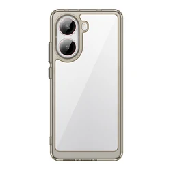 Clear Hard PC Back + Soft TPU Bumper Case with Camera Lens Protection - Transparent Cover for POCO X7 Pro (Grey)