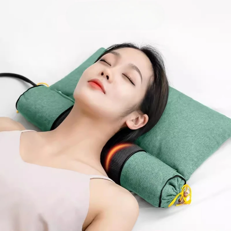 Adjustable Mugwort Pillow Hot Compress Therapy Cushion Vibration Massage Salt Pillow Inflatable Mat Health Care Pillow 4