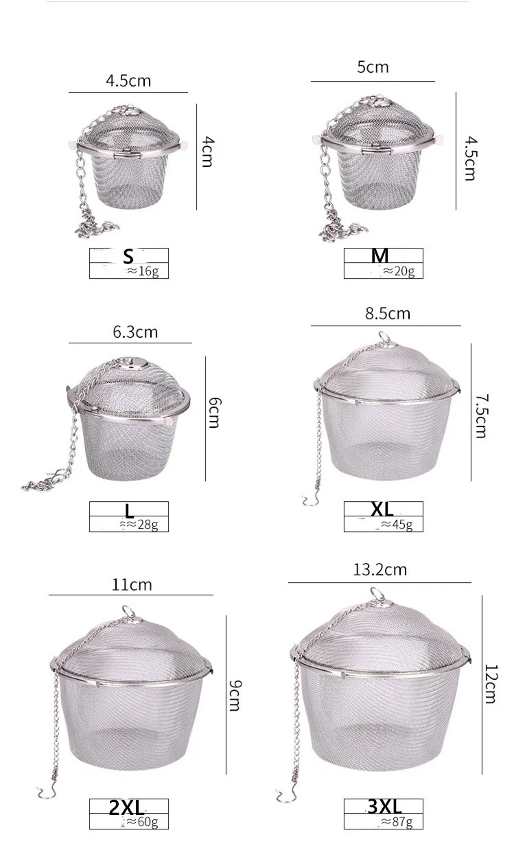 Seasoning Spice Ball Basket Tea Ball Stainless Steel Flavor Bag Hot Pot Taste Halogen Box Bag Soup Taste Box Strainer Basket