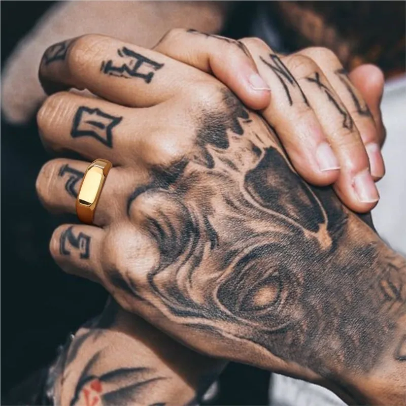 Vnox Retro Niche Rings For Men, Stainless Steel Art Carved Gemstone Inlaid Rings, Hip Hop Male Finger Casual Trendy Wear 4