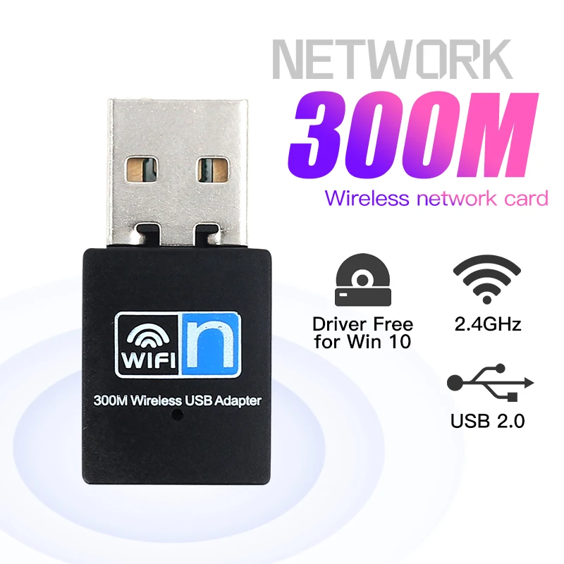 Mini 300Mbps USB WiFi Wireless Adapter Dongle LAN Card 802.11n/g/b w/Antenna TDO 