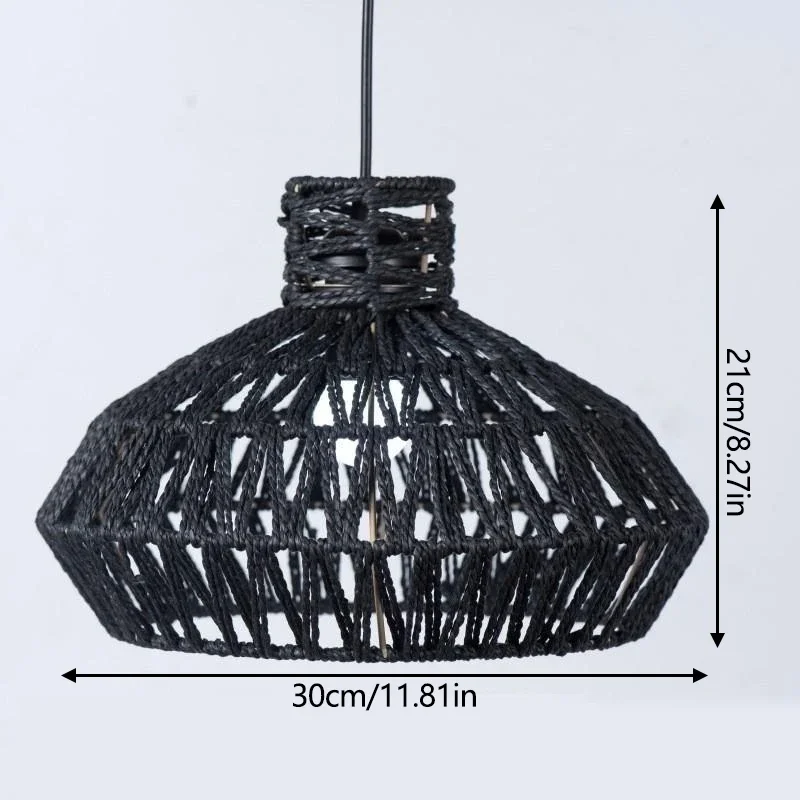 Description Picture 4 of itemVintage Hand Weave Lampshade Imitation Paper Straw Hanging Lamp Shade Rattan Antique Home Bedroom Living Room Hotel Light Covers