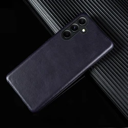 Handcrafted Genuine Leather Vintage Pattern Phone Case - Galaxy A15 (Blue Grey 10)