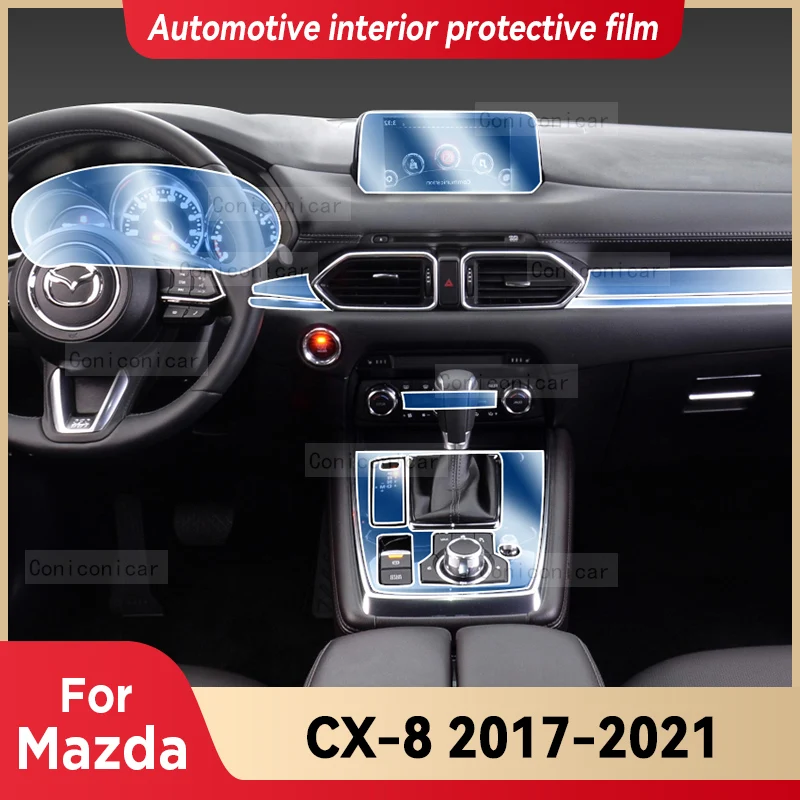 

For Mazda CX-8 CX8 2017-2021 Car Interior Gearbox Panel Anti-Scratch Protective Cover Repair Transparent TPU Film Accessories