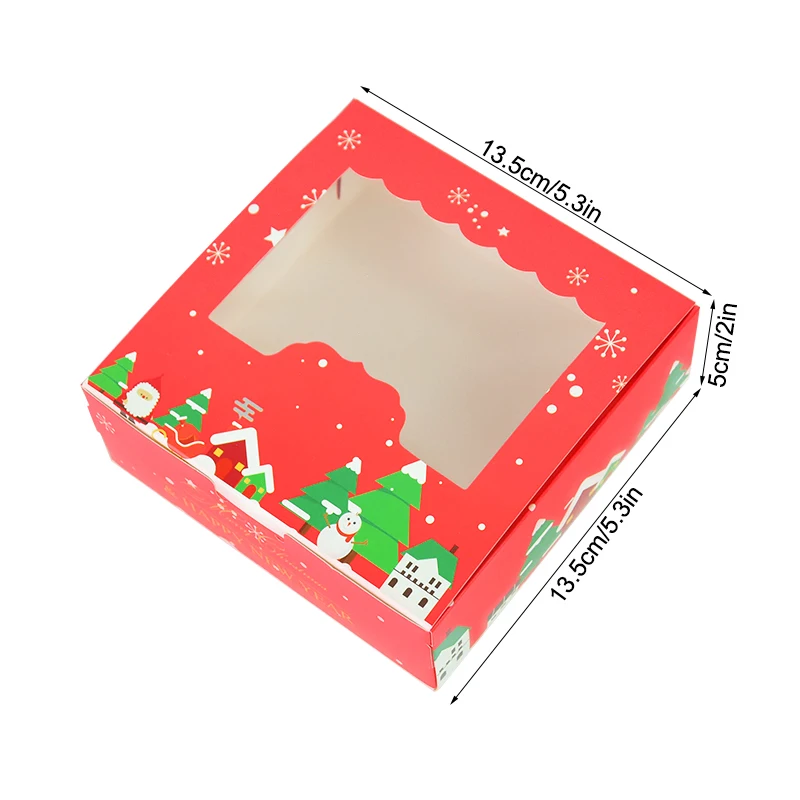 5 Stücke Weihnachten Cookie Box Mit Fenster Süßigkeiten Schokolade Keks Verpackung Boxen Weihnachten Geschenkverpackung 2026 Neujahr Party Leckerli Box – Detail 9