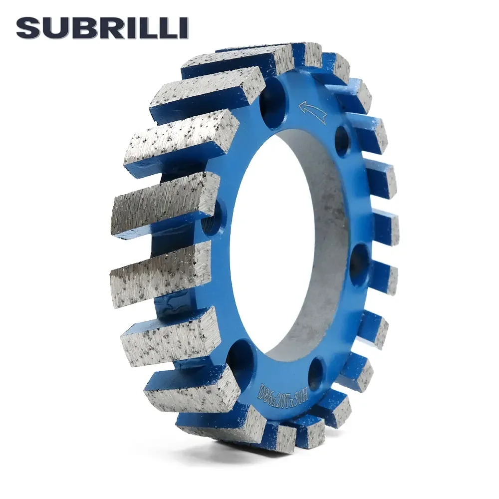 SUBRILLI 86mm CNC Grinding Wheel Diamond Sintering Segmented For Router Machine Calibrating Wheel Stone Granite Marble Profiling