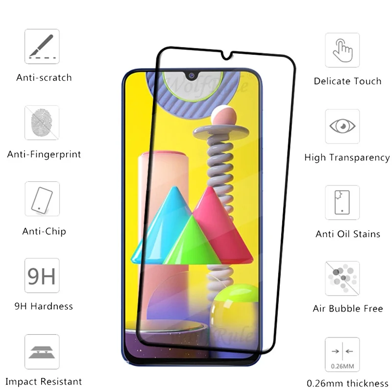 4PCS Full Cover 9H HD Screen Protector - Tempered Glass with Full Adhesive Coverage